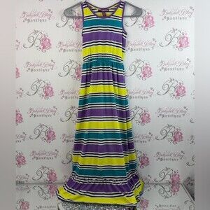 Epic Threads Dress long Striped Maxi Dress in Purple, Yellow Green blue black